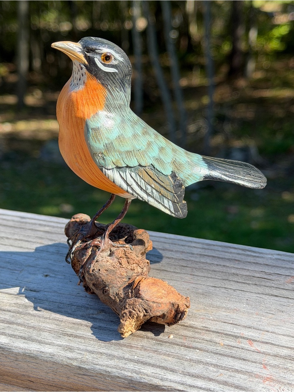 Hand Carved Bird on Driftwood